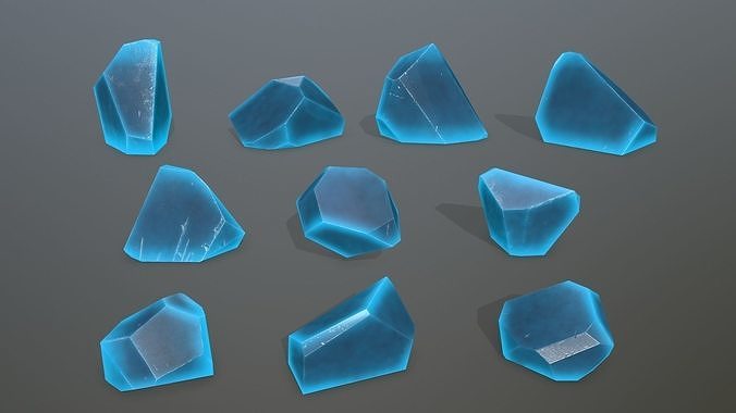 Crystal Set of crystals Low-poly 3D model