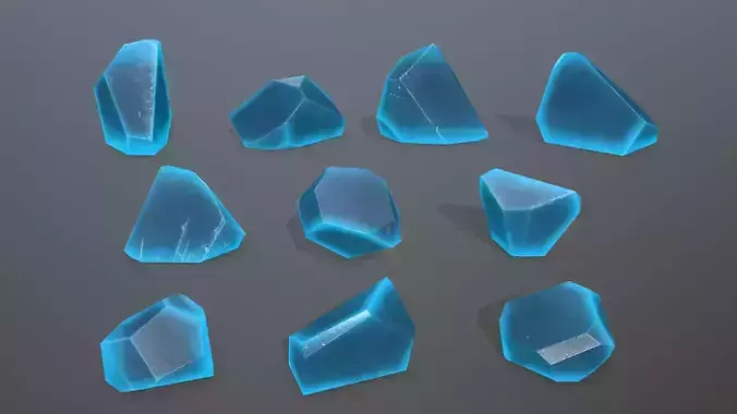 Crystal Set of crystals Low-poly 3D model