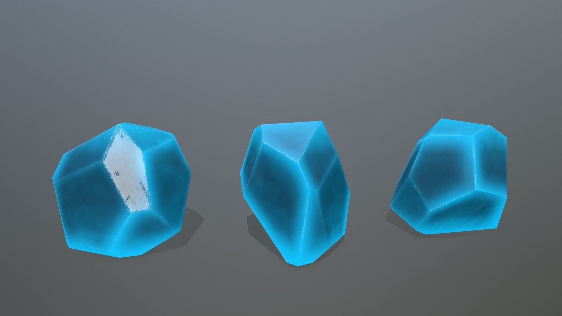 Crystal Set of crystals Low-poly 3D model_6