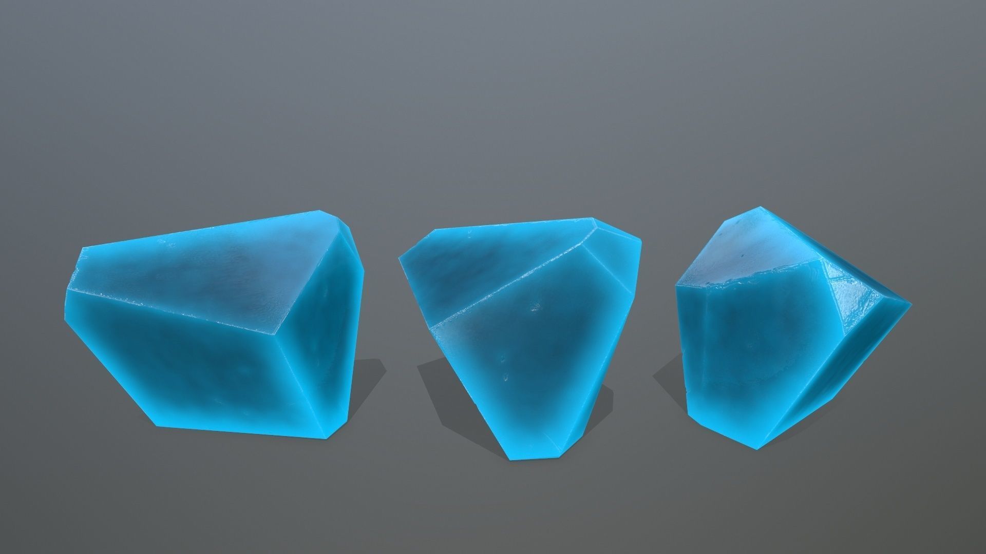 Crystal Set of crystals Low-poly 3D model_7