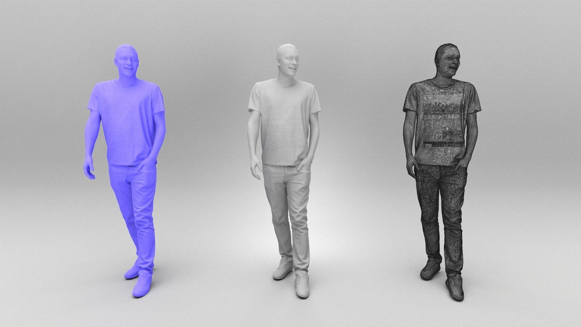Man in casual walking 362 Low-poly 3D model_4