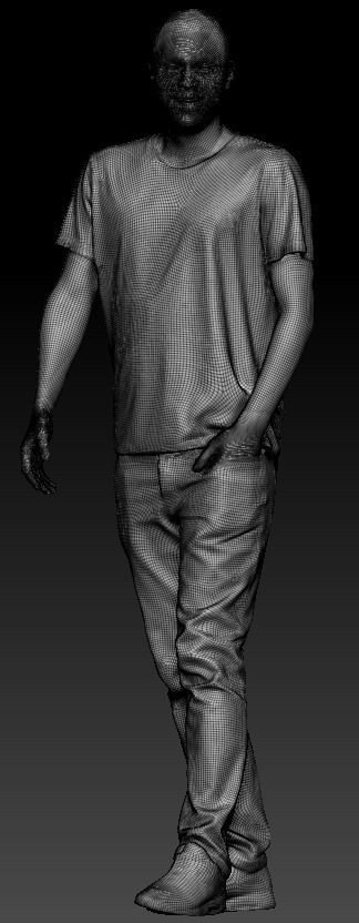 Man in casual walking 362 Low-poly 3D model_7