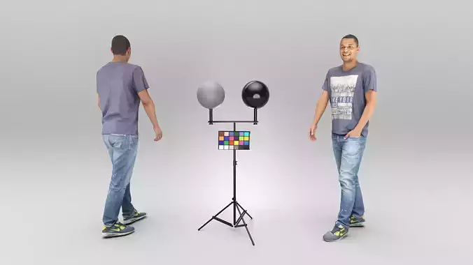 Man in casual walking 362 Low-poly 3D model