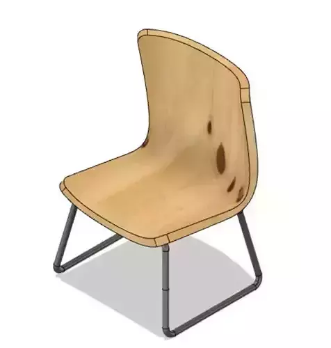chair wooden with metal legs