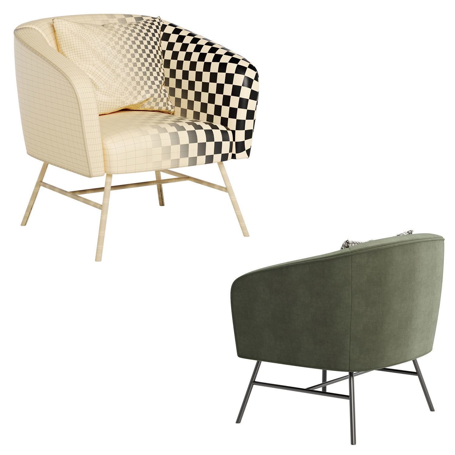 Omari arm chair 3D model_4