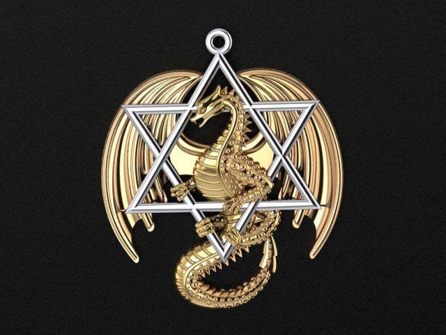Dragon pendant 3D print model or CNC model 3D print model_7