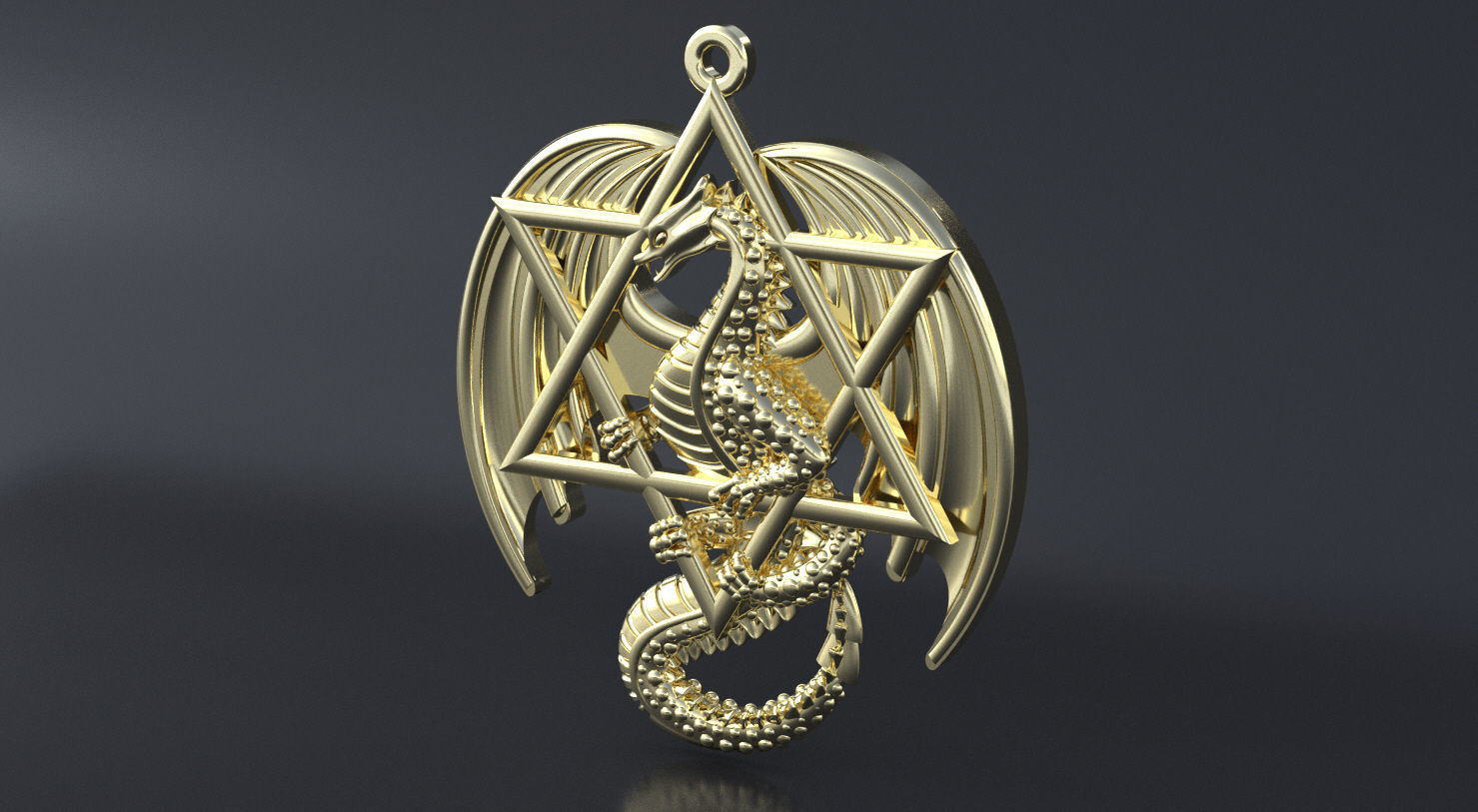 Dragon pendant 3D print model or CNC model 3D print model_8