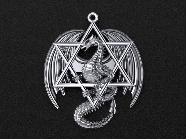 Dragon pendant 3D print model or CNC model 3D print model_4