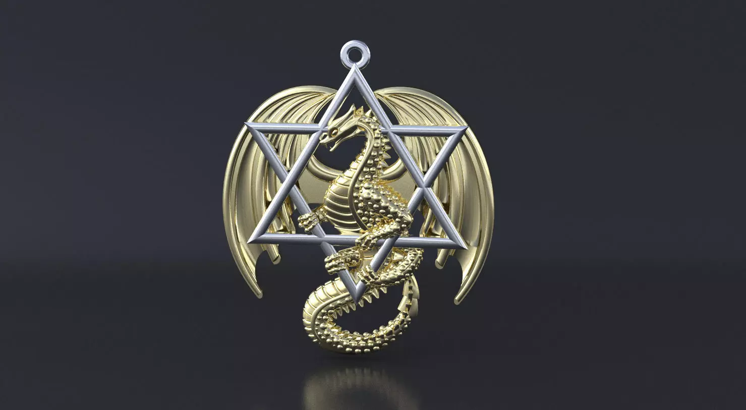 Dragon pendant 3D print model or CNC model 3D print model_0