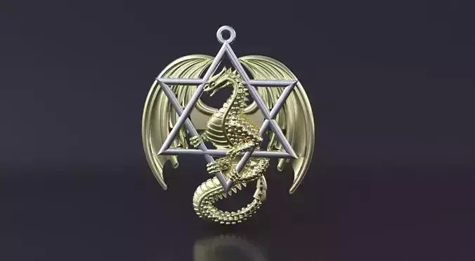 Dragon pendant 3D print model or CNC model