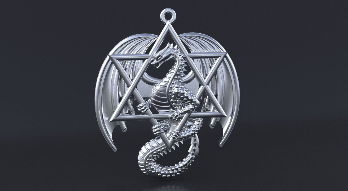 Dragon pendant 3D print model or CNC model 3D print model_2