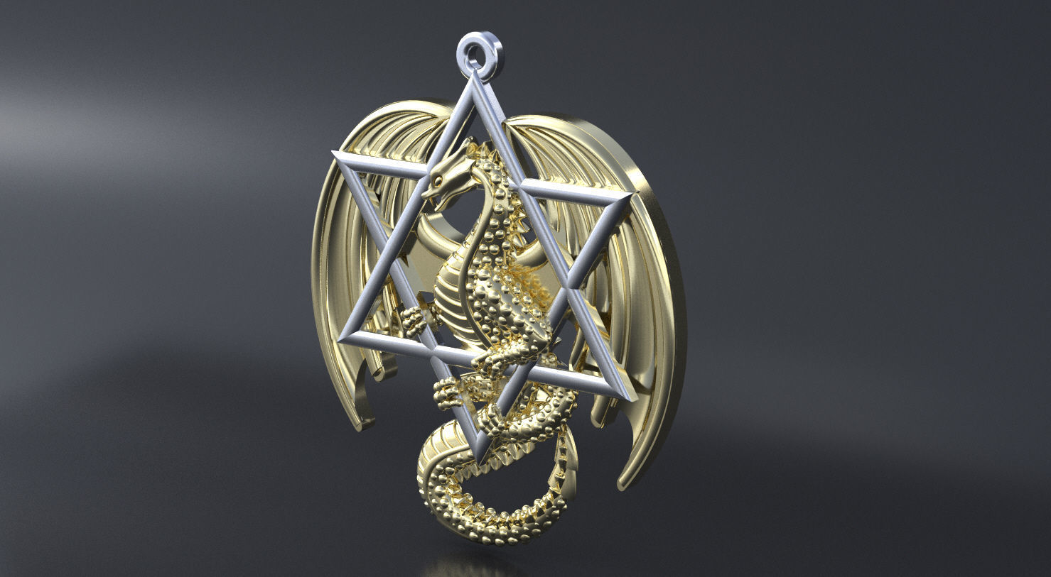 Dragon pendant 3D print model or CNC model 3D print model_1