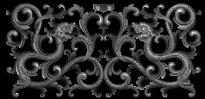 3d model of flowers and leaves