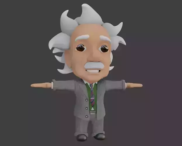 Cartoon Albert Einstein Not Rigged