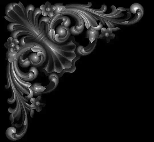 3d model of flowers and leaves