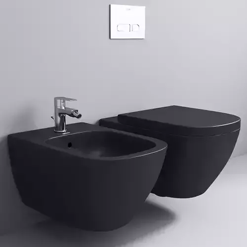 Happy D2 Toilet wall mounted Duravit Rimless 3D model