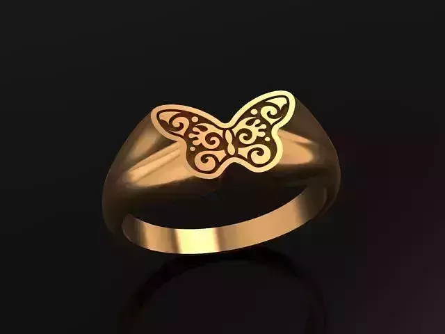 woman signet ring 3D print model 3D print model