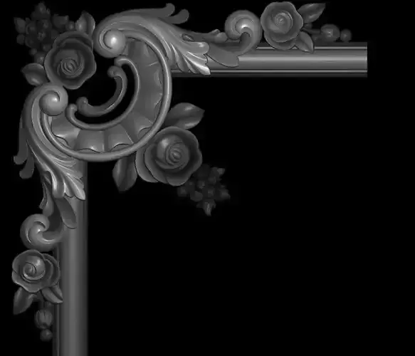  3d model of flowers and leaves