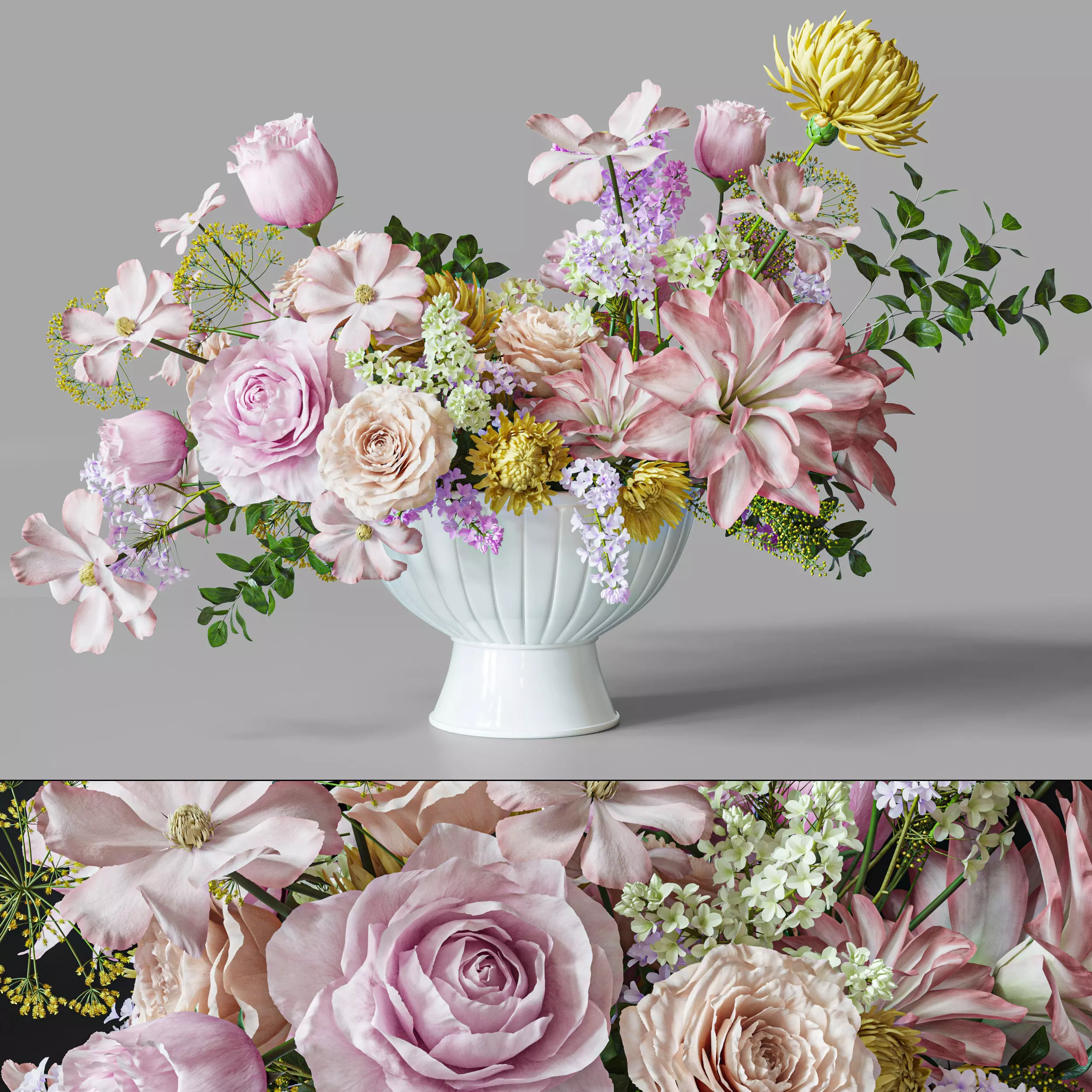 Flower Set 032 Centerpiece 3D model_0