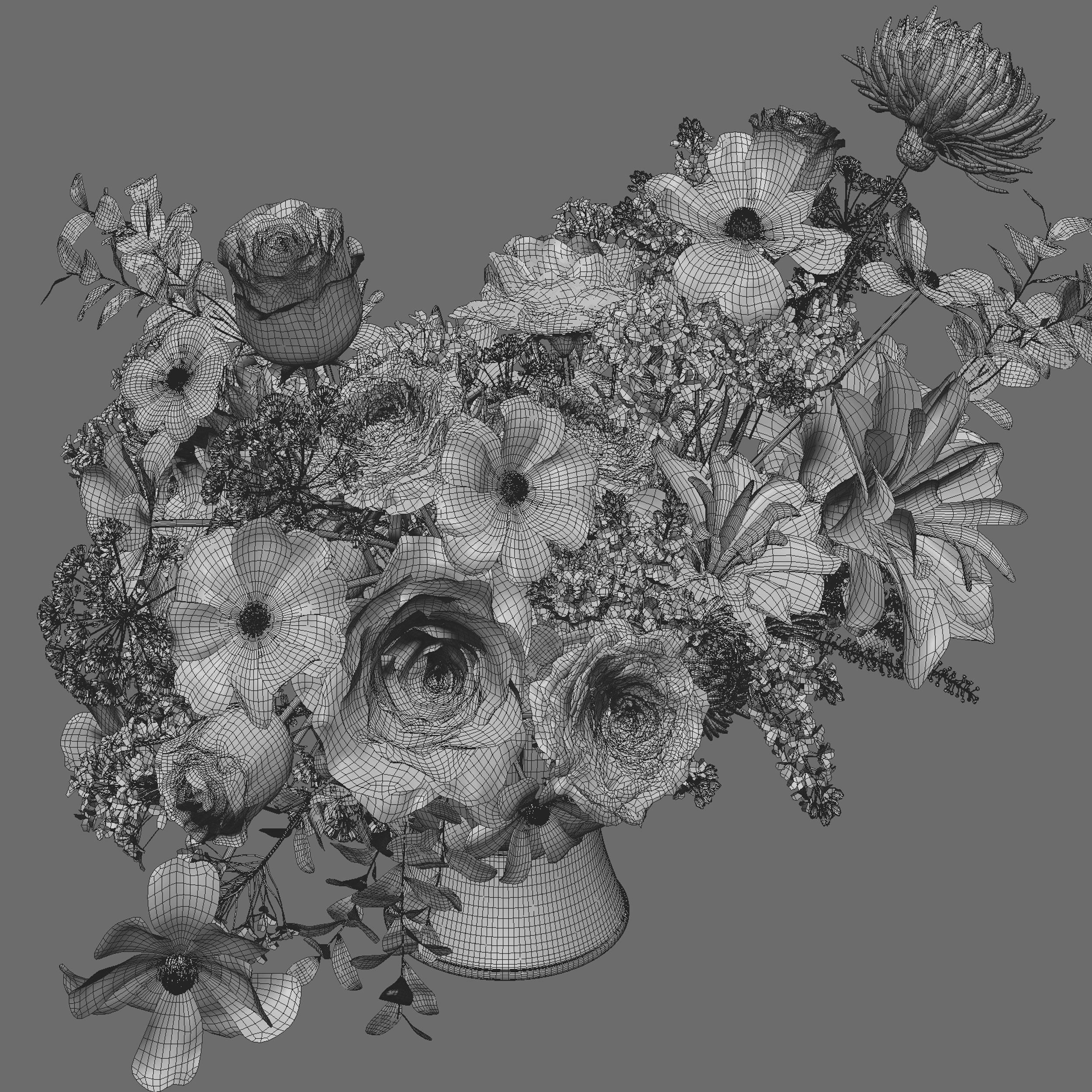 Flower Set 032 Centerpiece 3D model_5