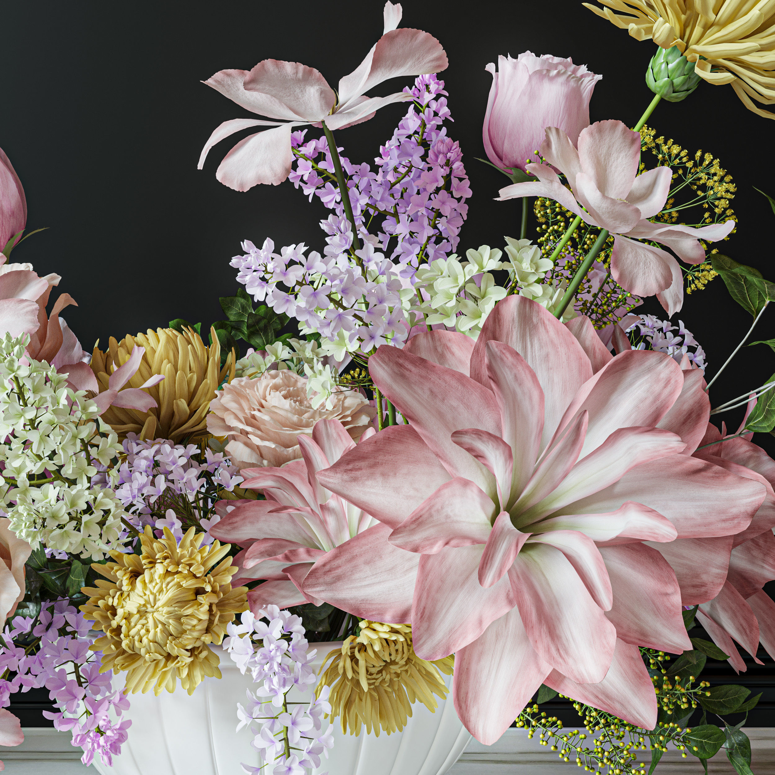 Flower Set 032 Centerpiece 3D model_4