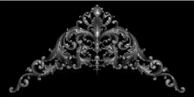  3d model of flowers and leaves