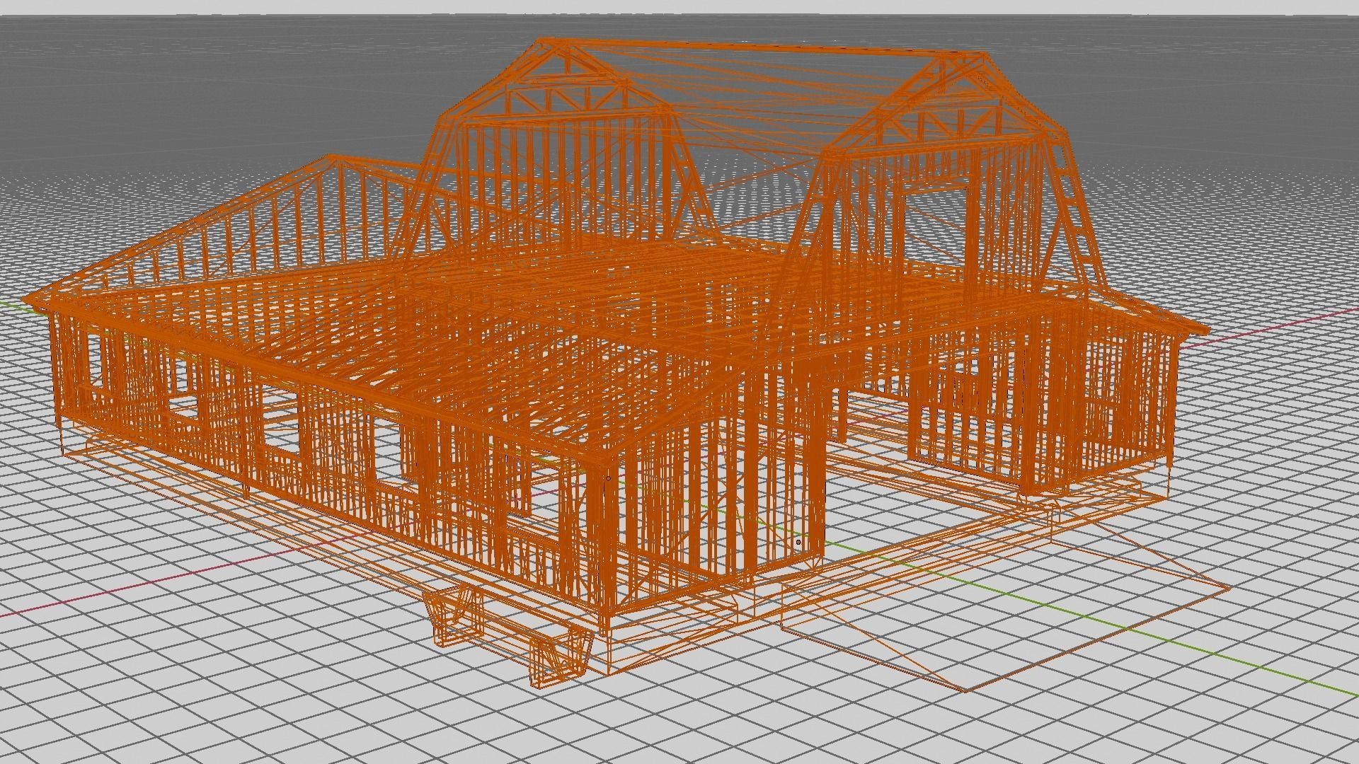Barn Cottage Low-poly 3D model_5