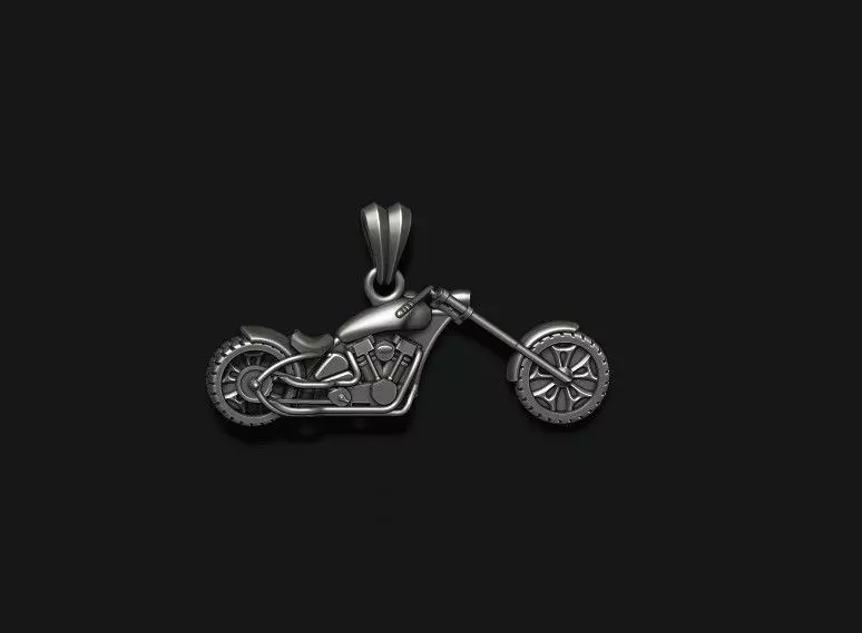 Motorcycle chopper pendant basrelief 3D print model