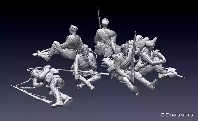 soldiers ww1 Russian empire 3D print model