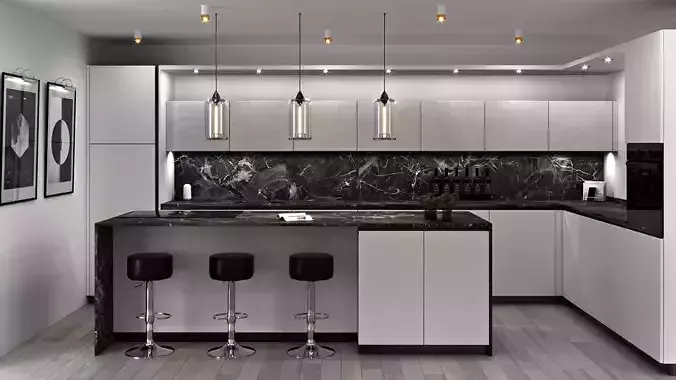 Modern White Kitchen 