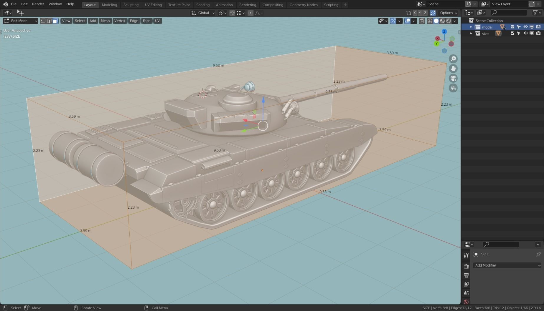 T72 MBT TANK BASE MESH  Low-poly 3D model_20