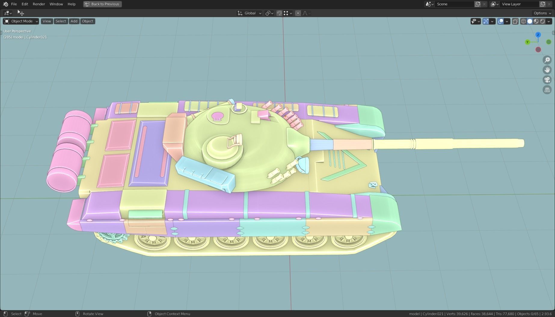 T72 MBT TANK BASE MESH  Low-poly 3D model_15