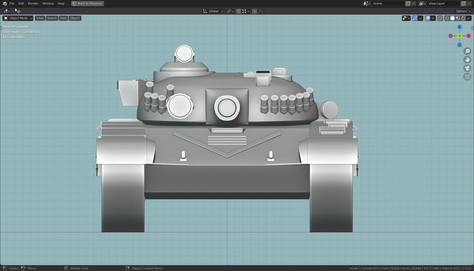 T72 MBT TANK BASE MESH  Low-poly 3D model_8