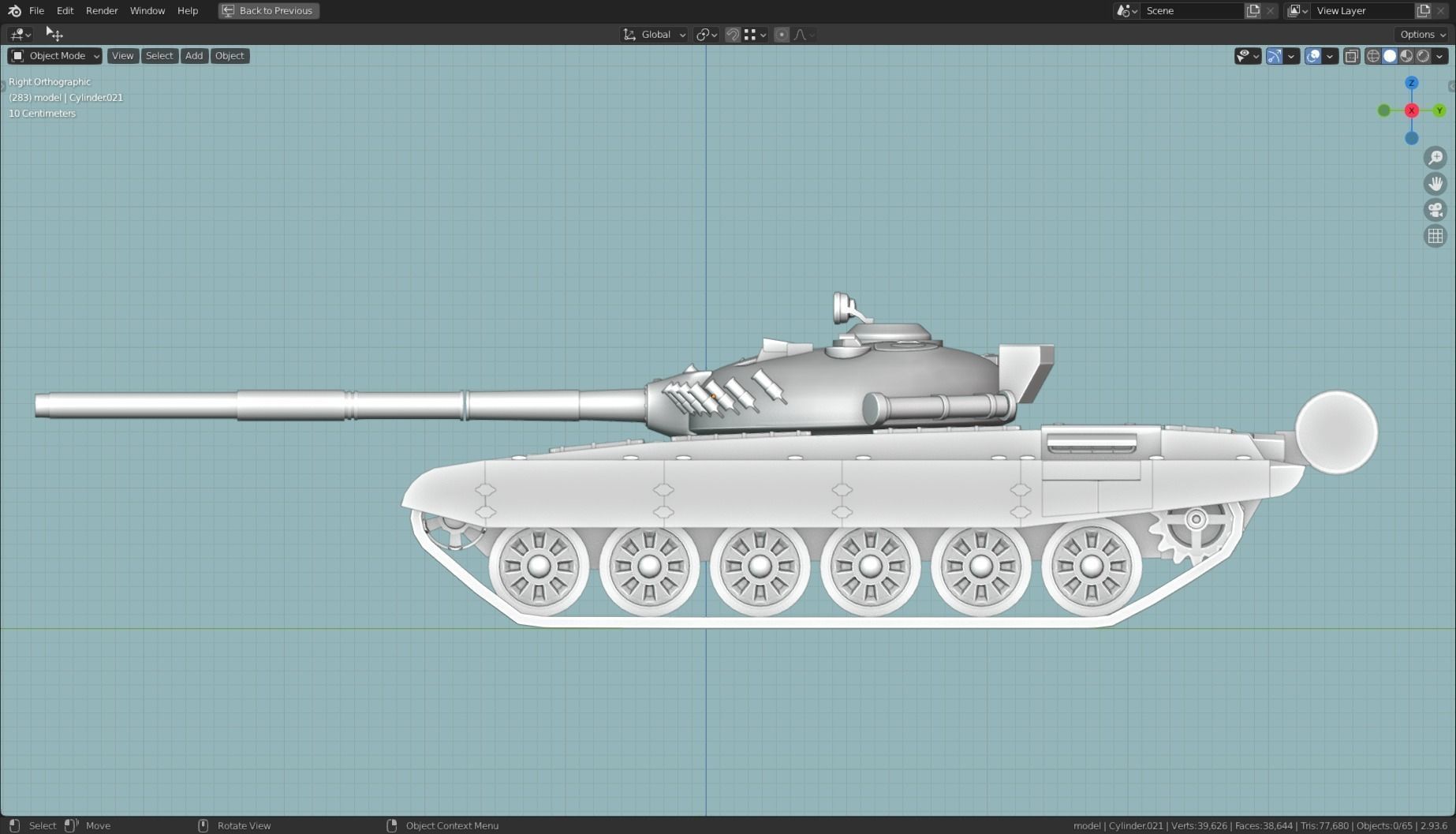 T72 MBT TANK BASE MESH  Low-poly 3D model_1