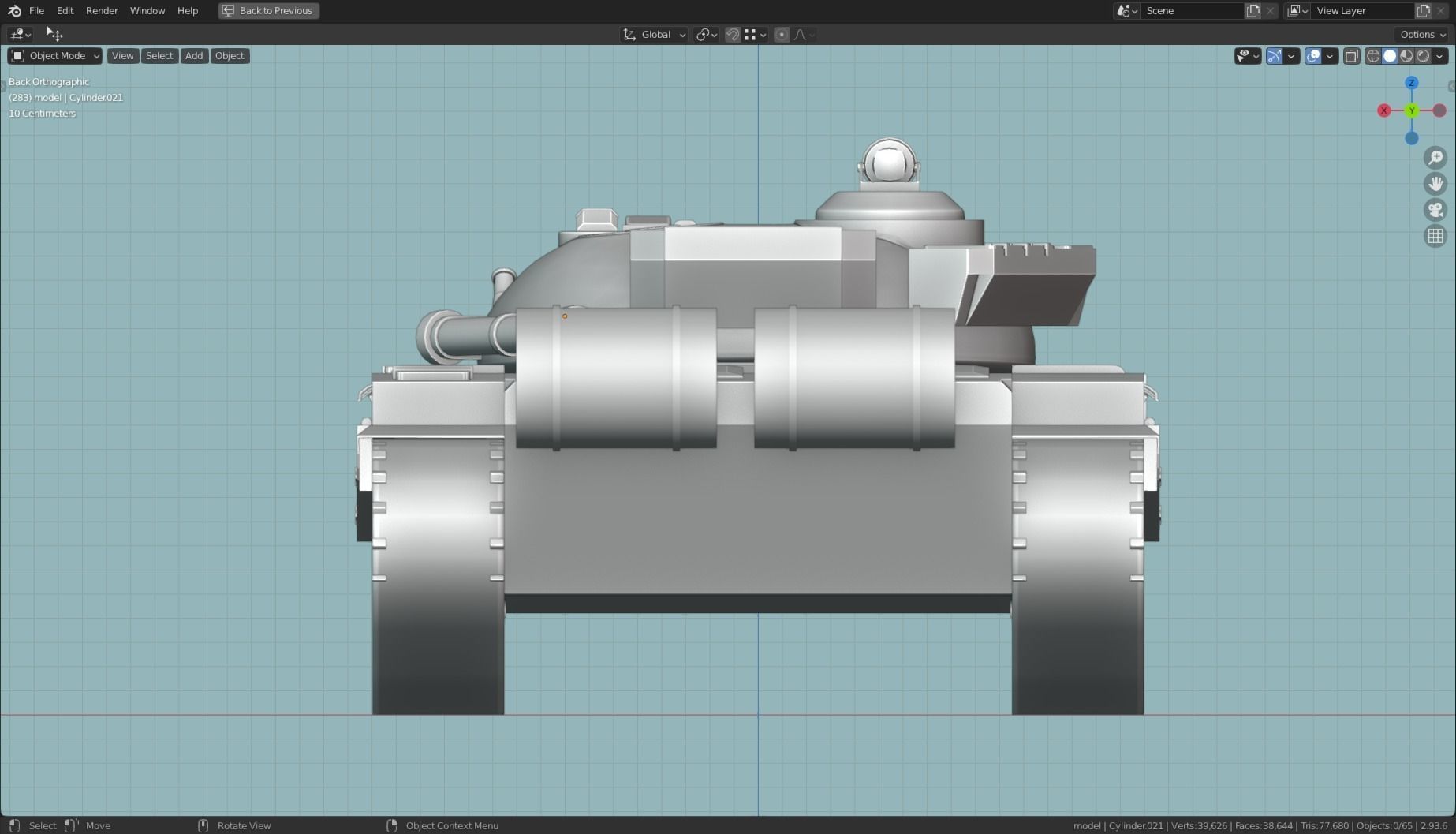 T72 MBT TANK BASE MESH  Low-poly 3D model_9