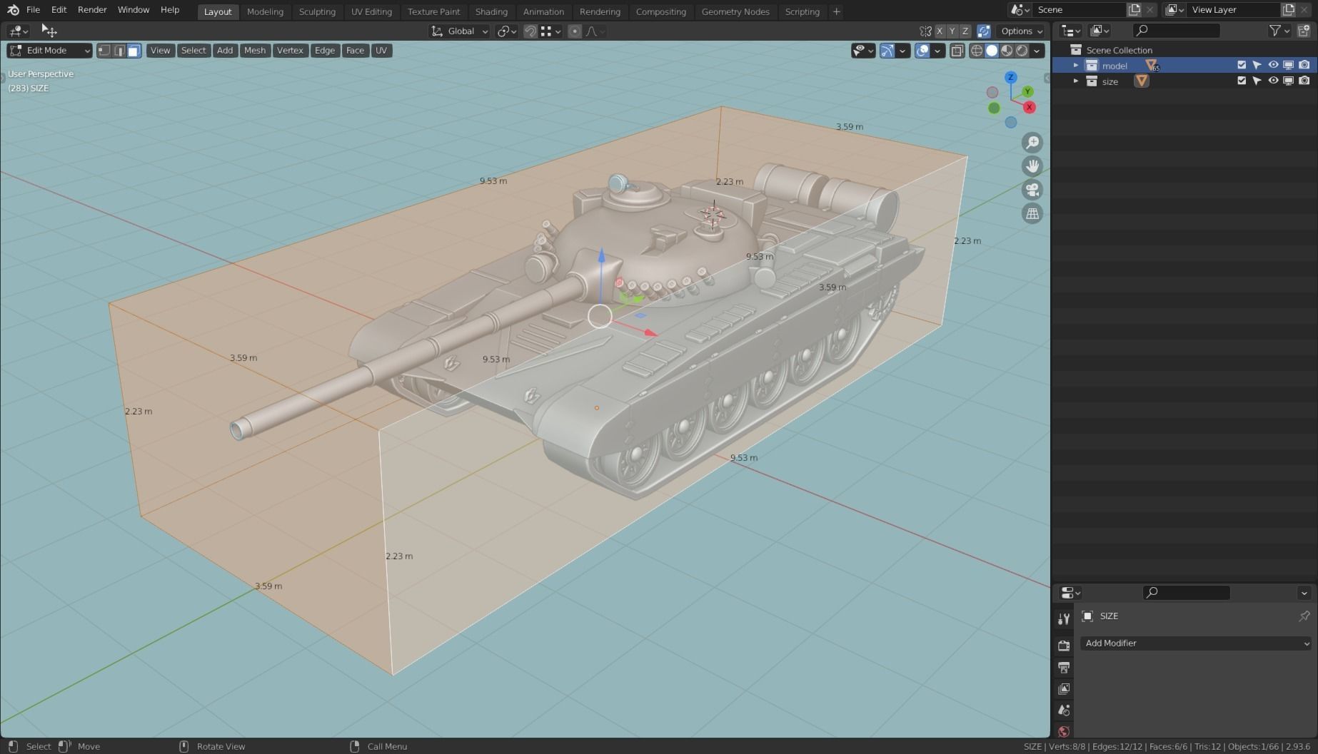 T72 MBT TANK BASE MESH  Low-poly 3D model_17