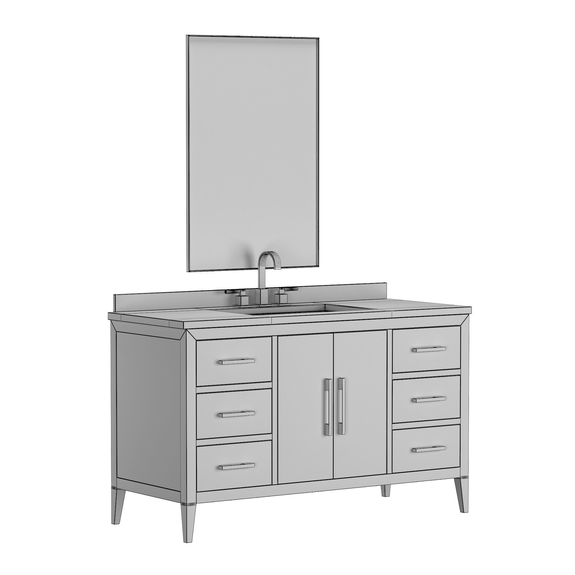 SINGLE EXTRA-WIDE VANITY 3D model_8