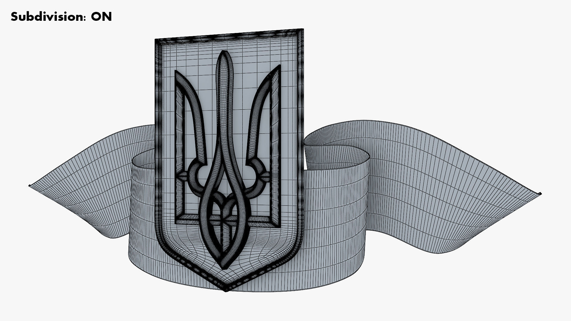 Ukraine State Emblem Flag M 1 3D model_10