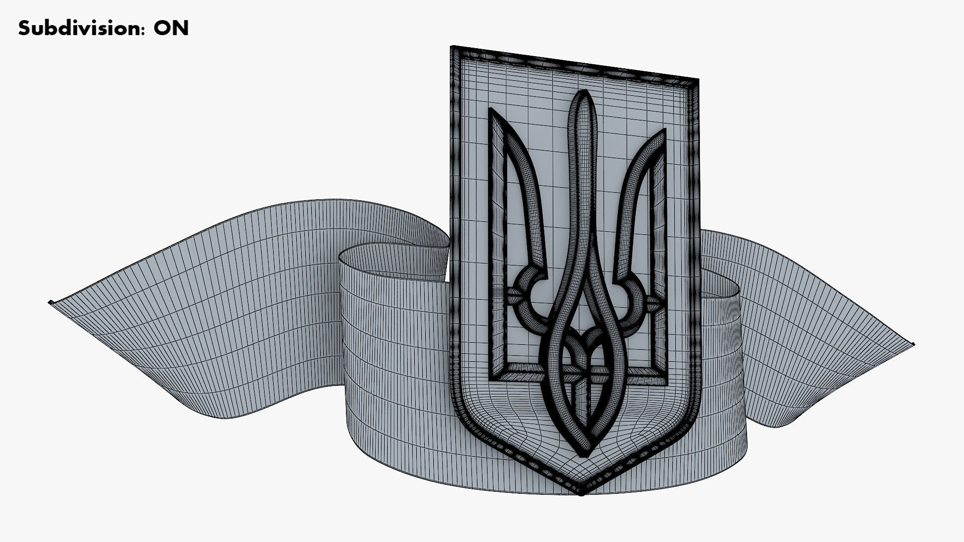 Ukraine State Emblem Flag M 1 3D model_16