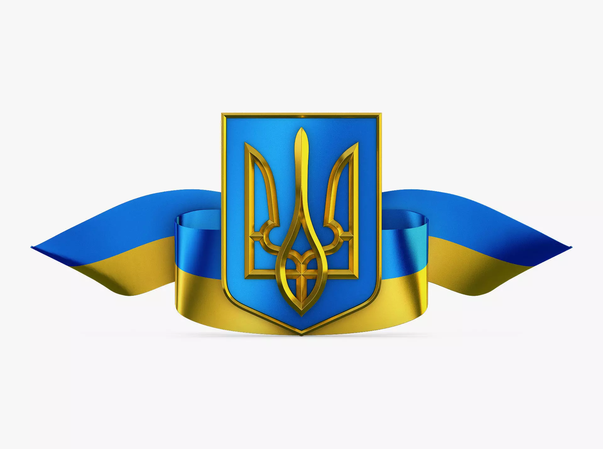 Ukraine State Emblem Flag M 1 3D model_0
