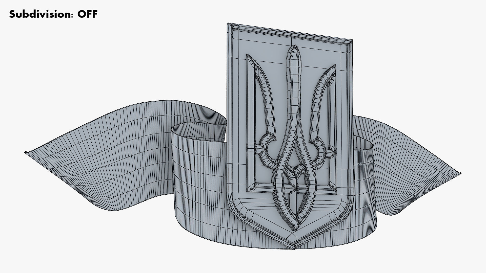 Ukraine State Emblem Flag M 1 3D model_17