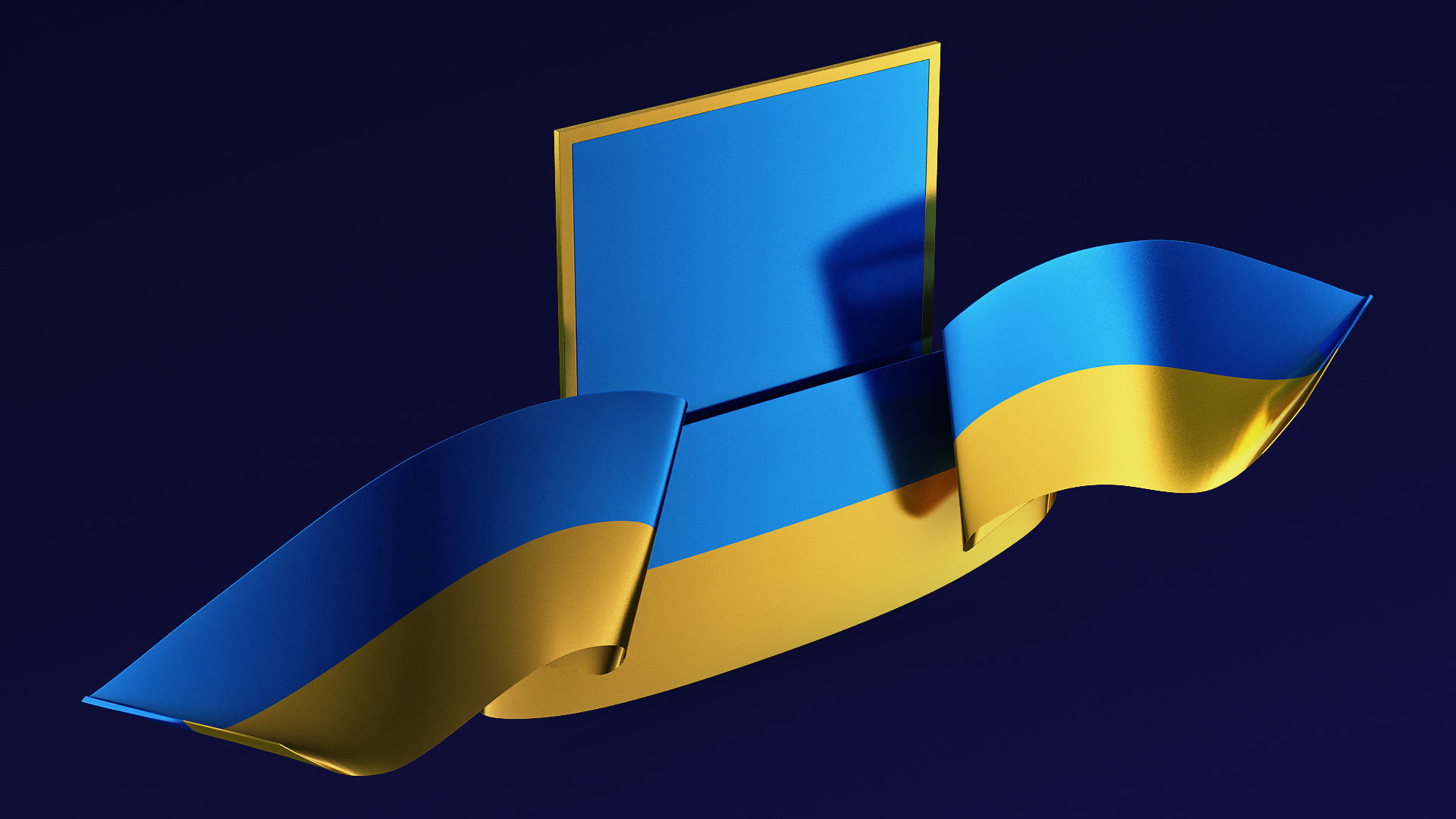 Ukraine State Emblem Flag M 1 3D model_6