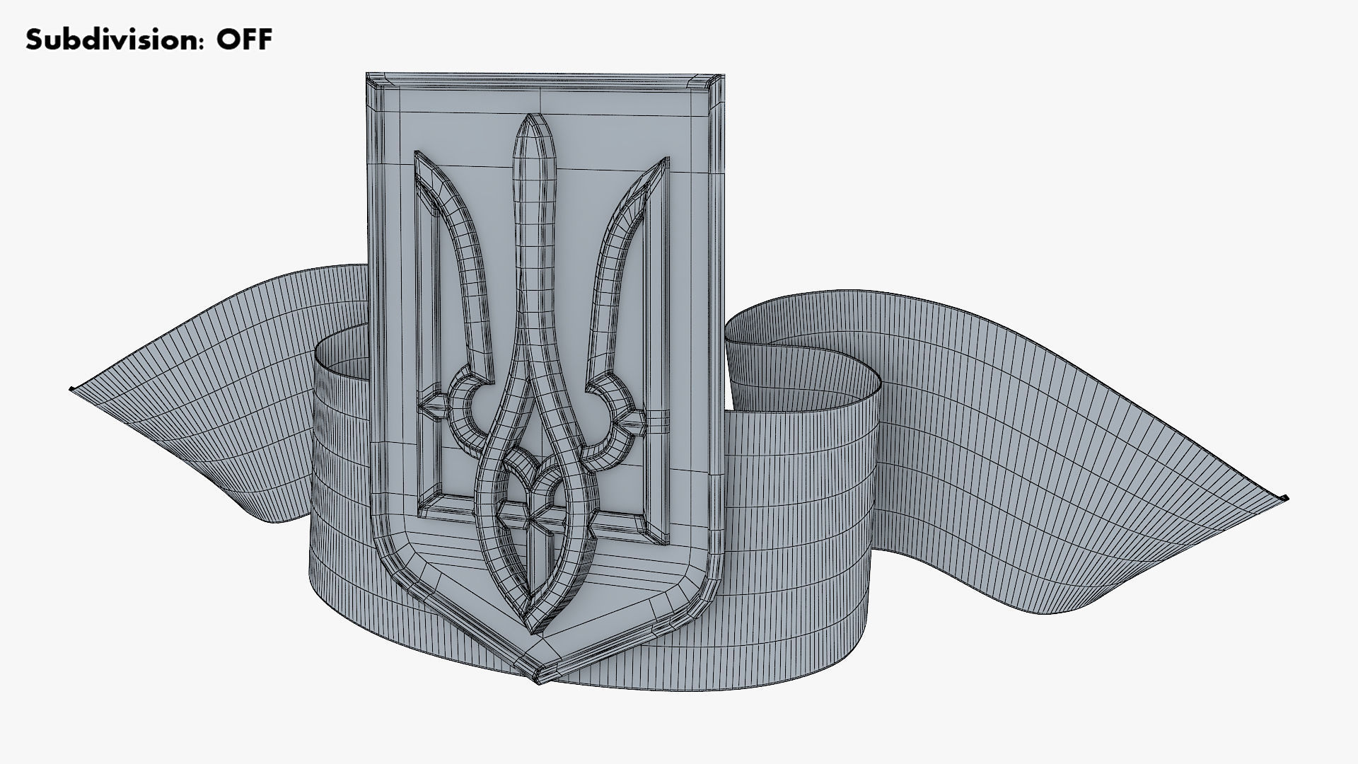 Ukraine State Emblem Flag M 1 3D model_15