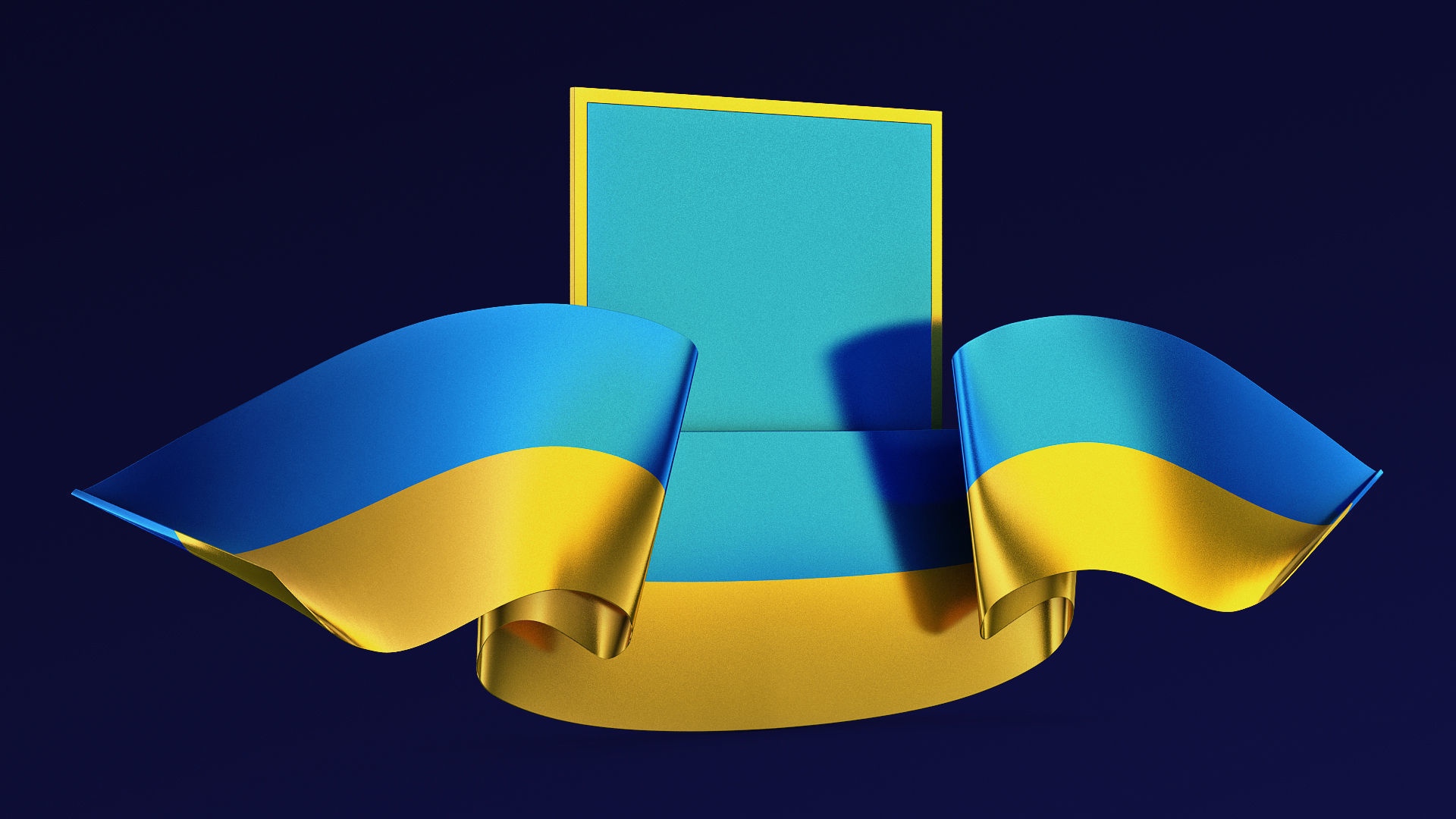 Ukraine State Emblem Flag M 1 3D model_7