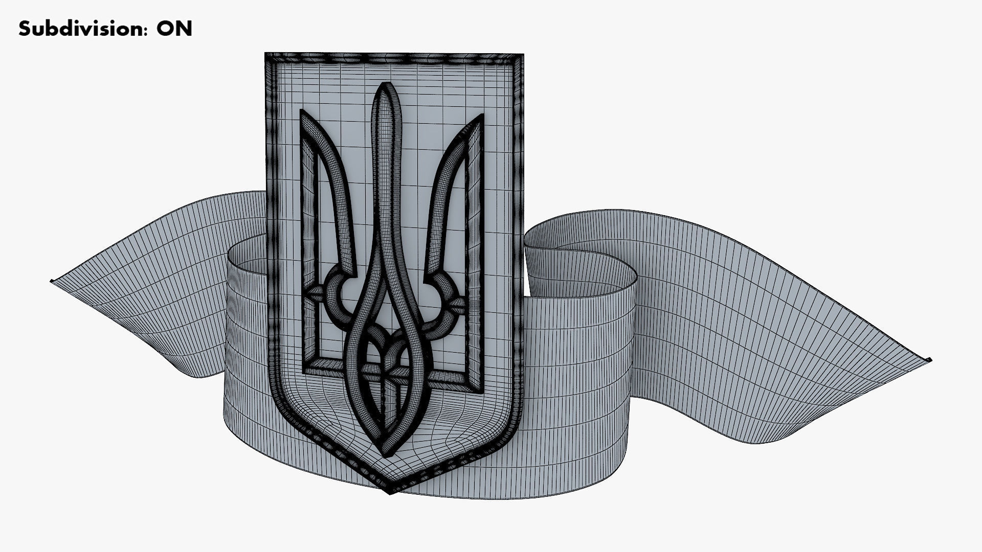 Ukraine State Emblem Flag M 1 3D model_14