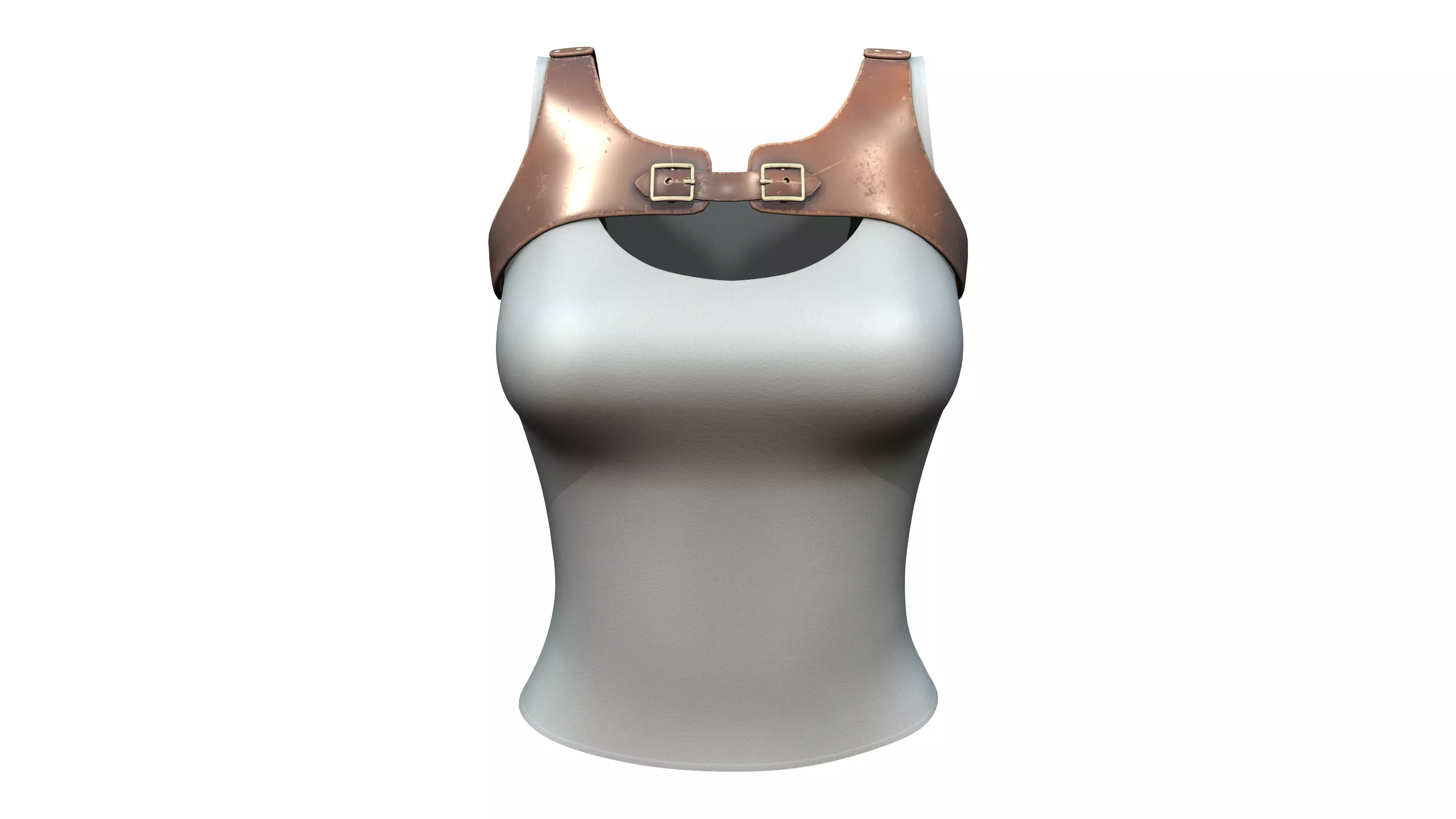 Steampunk Leather Harness With Top Low-poly 3D model