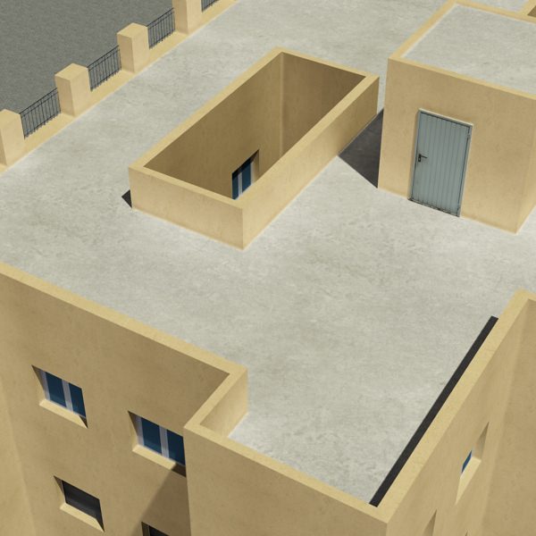 Building with balconies and windows Low-poly 3D model_8