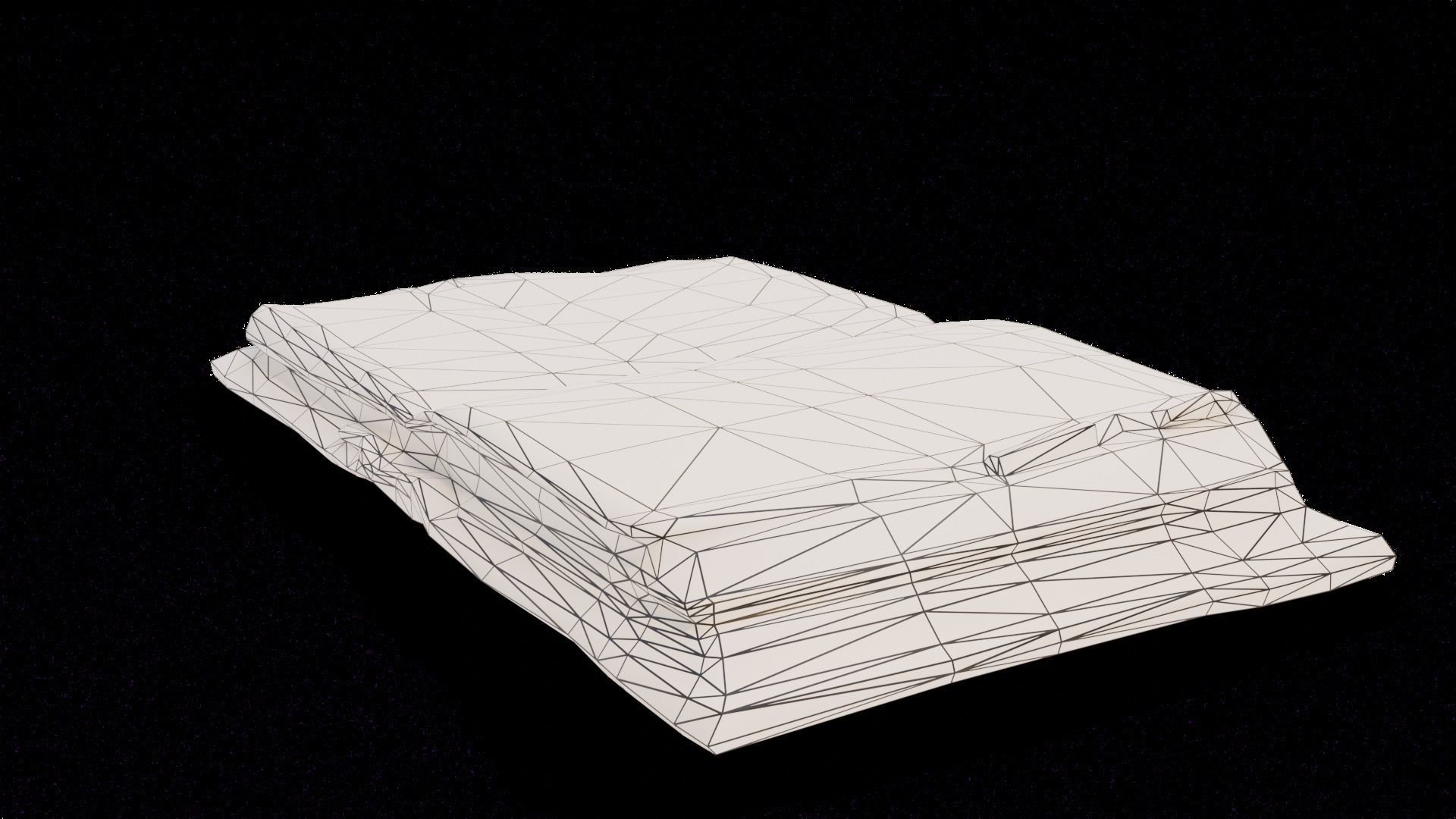 old book opened Low-poly 3D model_9