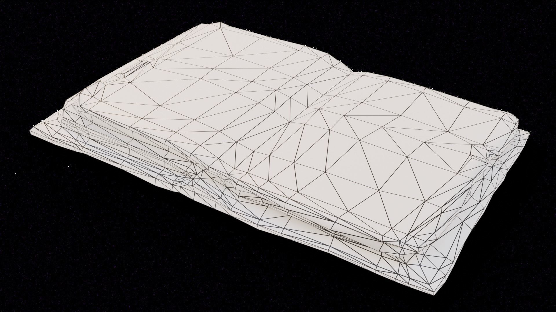 old book opened Low-poly 3D model_6