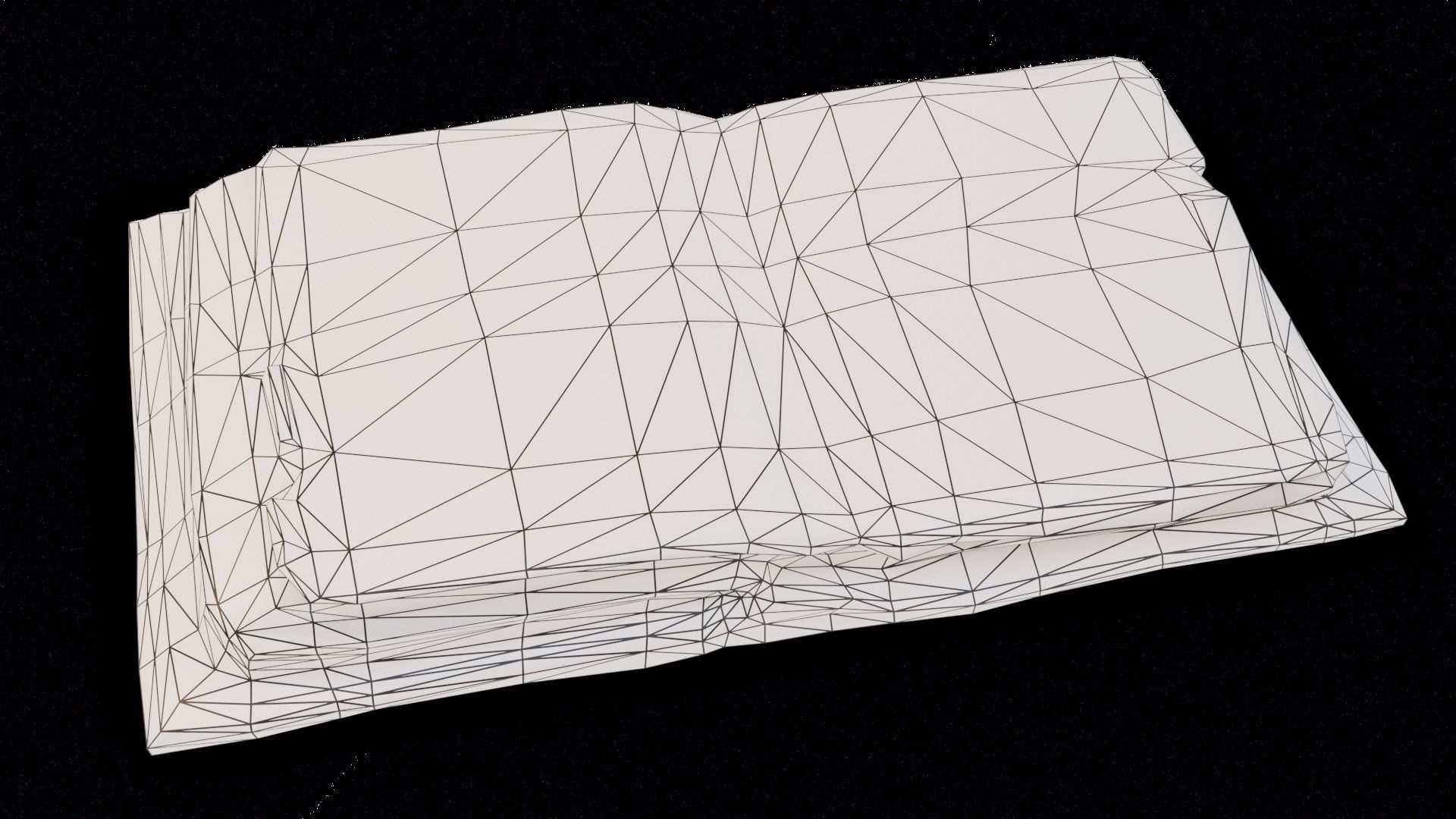 old book opened Low-poly 3D model_5